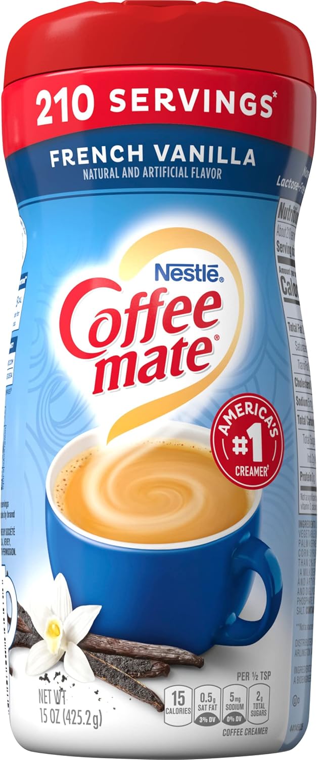 CoffeeMate French Vanilla Powdered Coffee Creamer, 15Ounce Packages