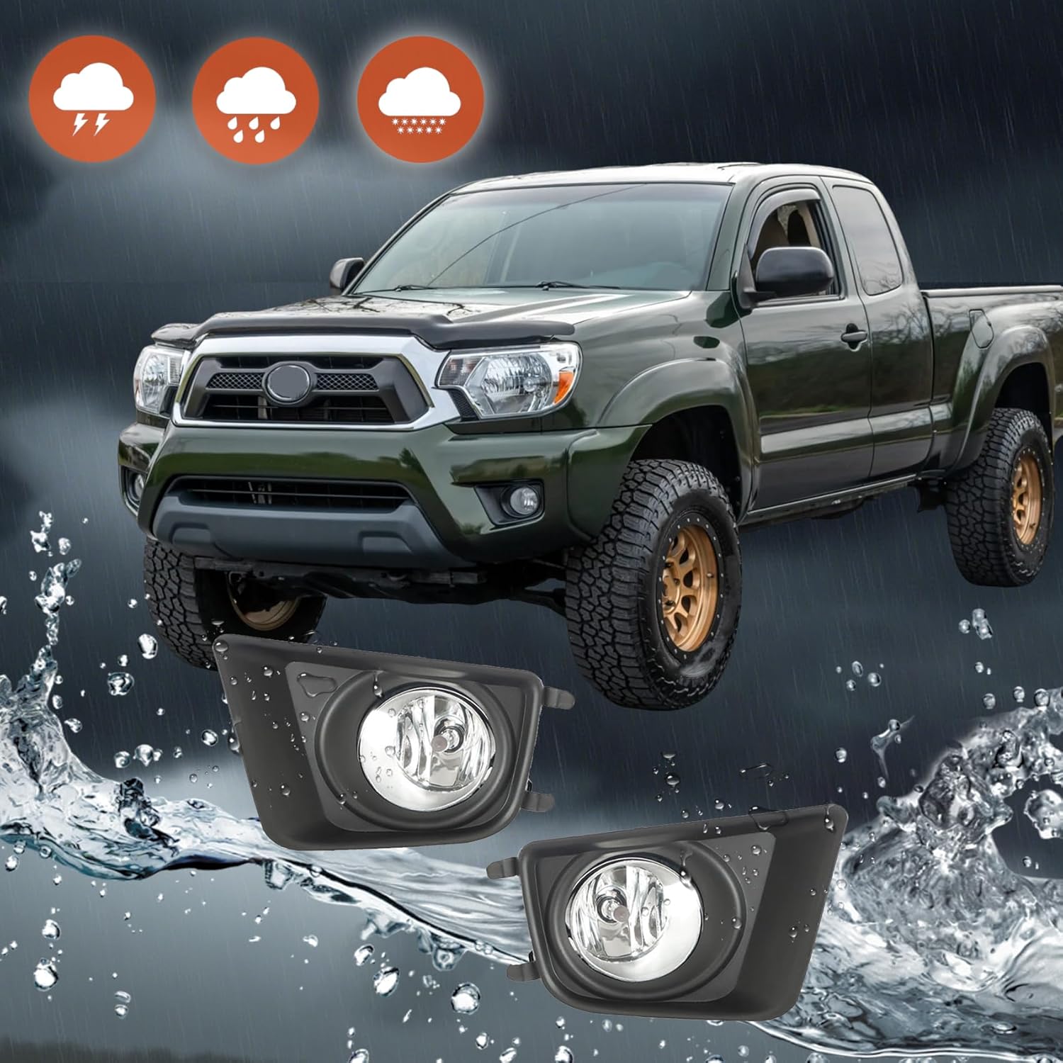 labwork 1 Pair Fog Lights Lamps Assembly Replacement for Toyota Tacoma 2012-2015 Driving Fog Lights Lamps with Bulbs Fog Light Covers Harness Switch