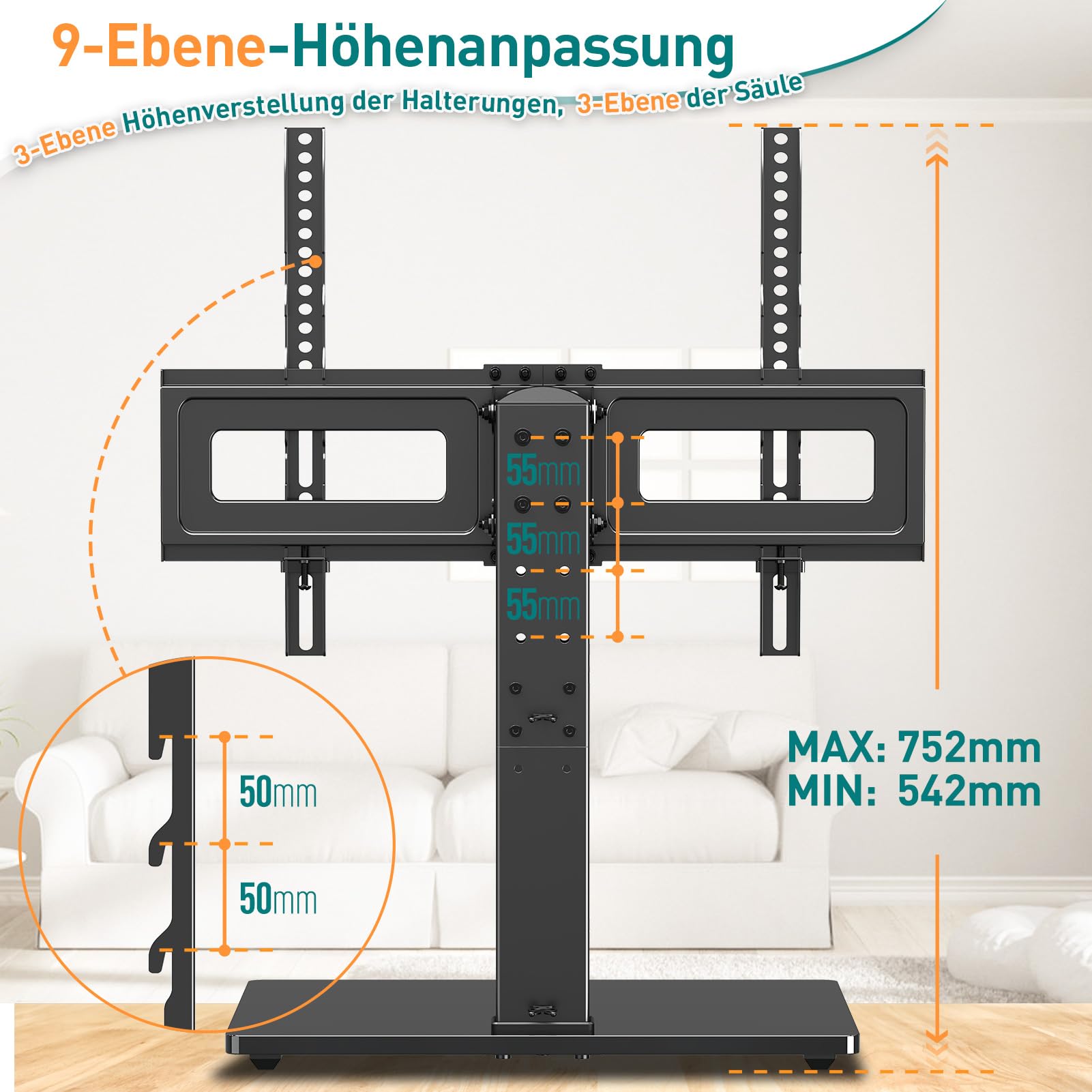 ELIVED Schwenkbare TV Ständer für 37-70' TV Up to 40kg Max VESA 600x400mm