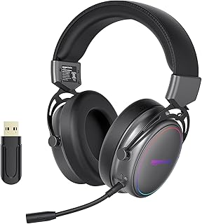 amazon basics On Ear Wireless Gaming Headphones | +20 hrs Playtime | 2.4Ghz Ultra Low Latency | Bluetooth 5.2 | Dual Mode | PS, PC, Tablet, Mobile Phone Compatible