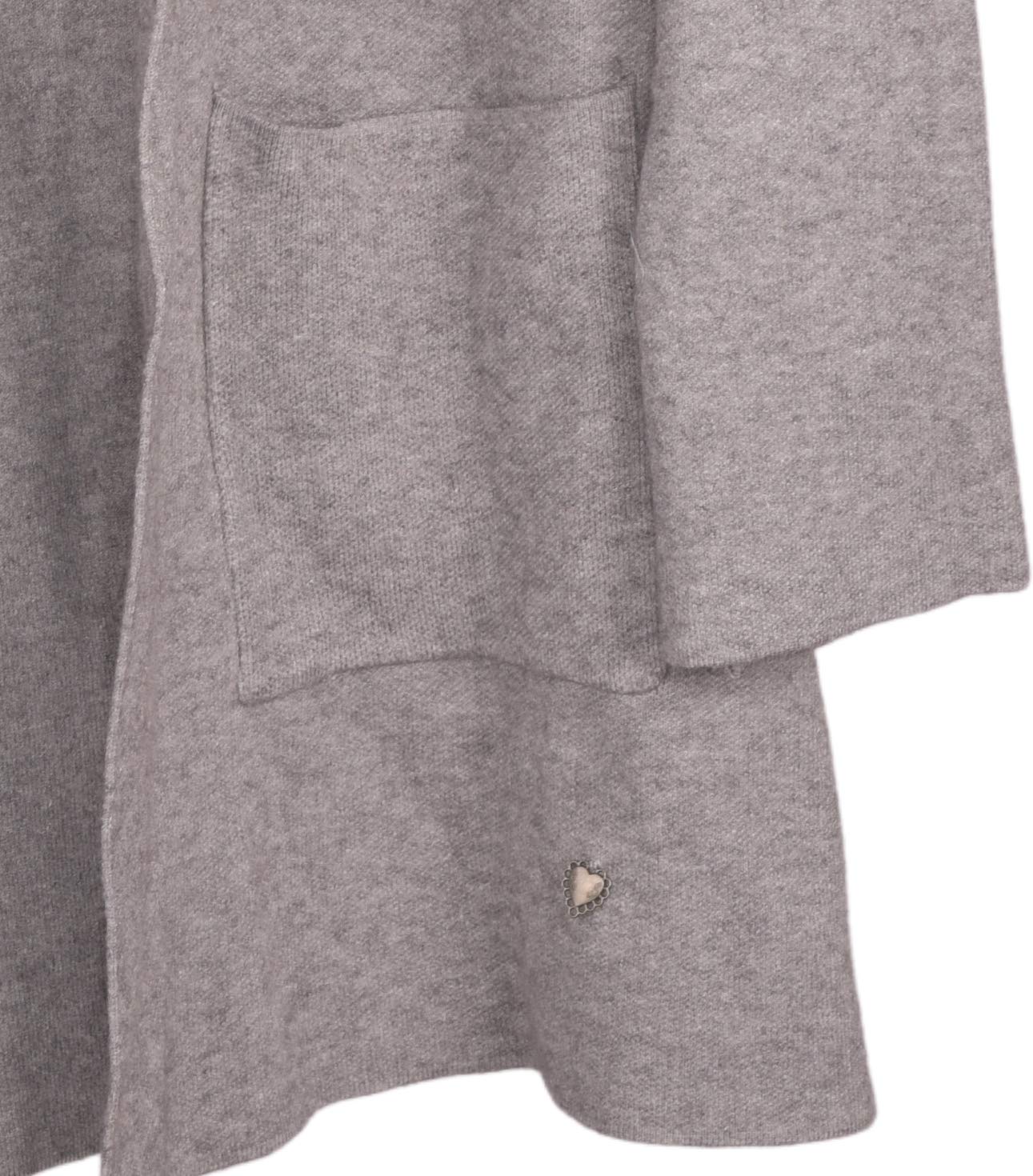 styleBREAKER Long Cardigan Femme Maille Fine Capuche Poches | Fabriqué en Italie, ouvert sans fermeture, dos 72 cm, manches 60 cm, taille unique (34-42).