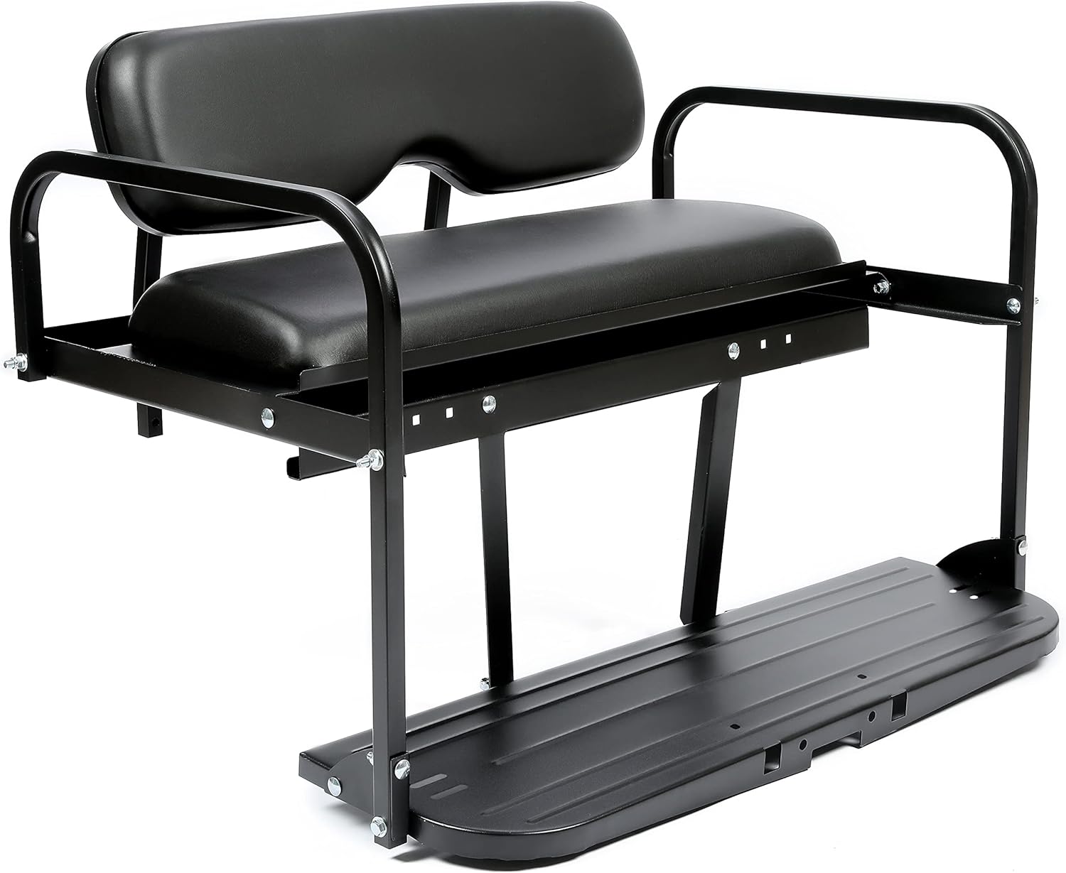KUAFU Flip Folding Rear Back Seat Kit for Pre-1994 EZGO Marathon Golf Cart - Durable Steel Frame Black Leather