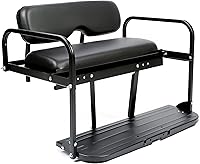 KUAFU Flip Folding Rear Back Seat Kit for Pre-1994 EZGO Marathon Golf Cart - Durable Steel Frame Black Leather