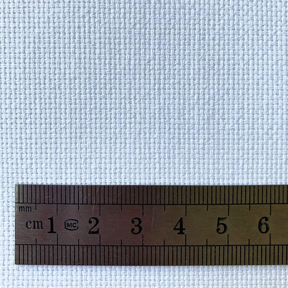 18 Count Aida Cloth Embroidery Counted Cross Stitch Fabric, White, 59"W x 39"L
