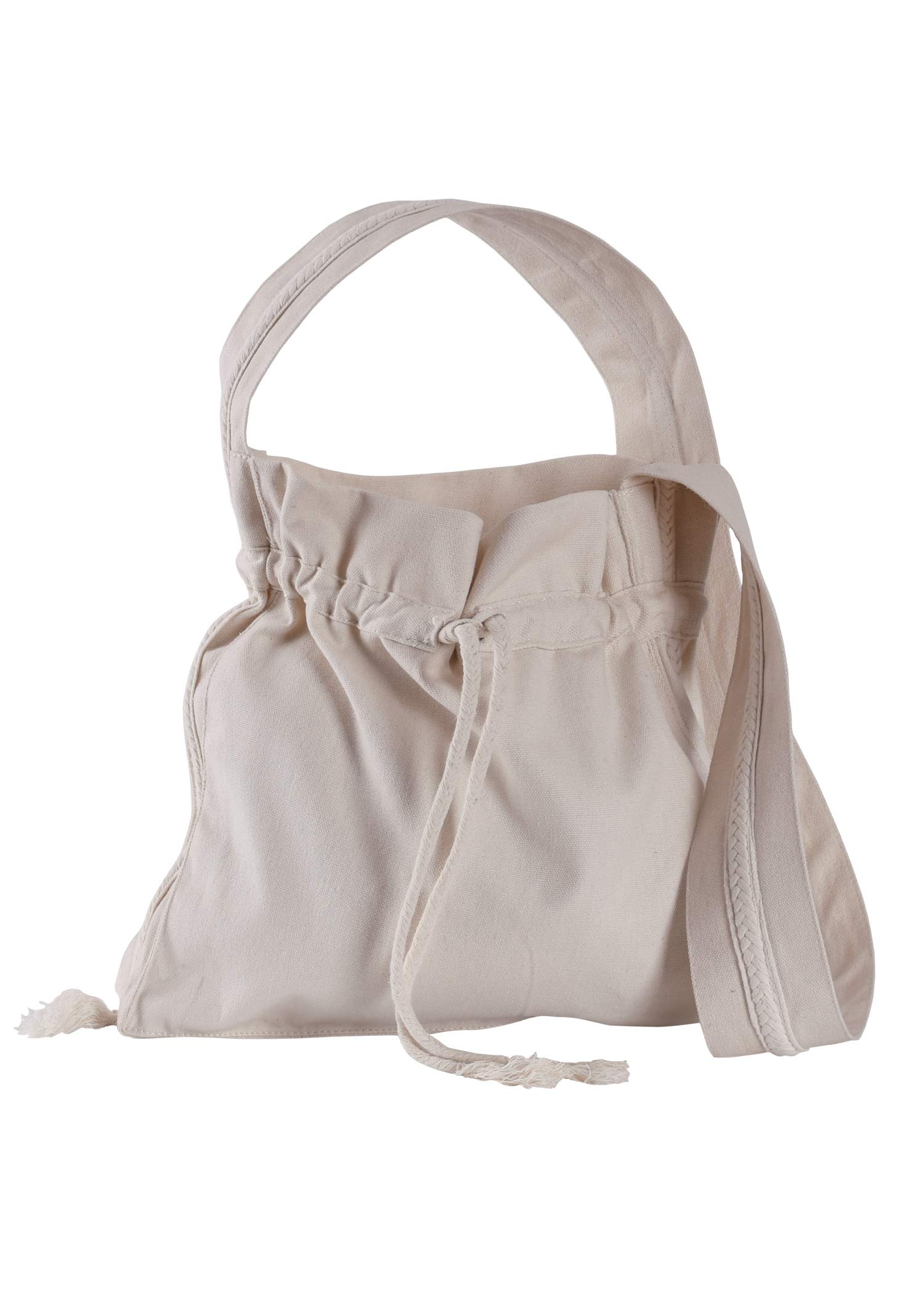 Borsa a tracolla medioevale in tela in quattro colori - con nastro intrecciato - da donna