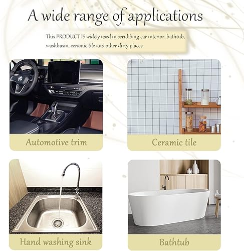 Miniatura 7 de Ajxn Juego de 3 cepillos de limpieza suaves para automóvil, cepillo para detalles de hendidura del motor, kit de cepillos para cubo de rueda de