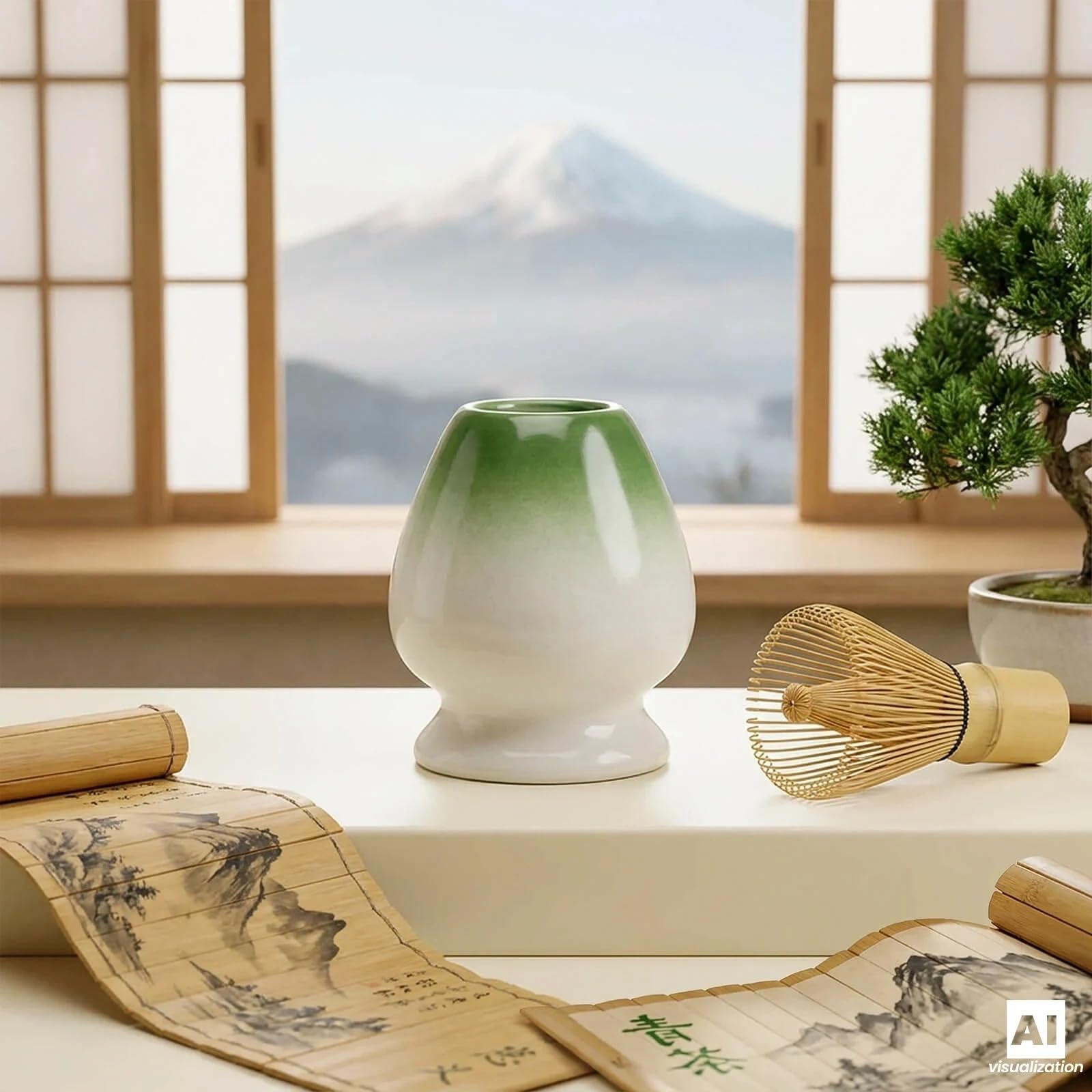 Zestaw matcha premium matcha z akcesoriami bambusowymi i ceramicznymi