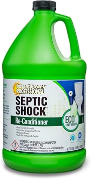 Instant Power Professional Septic Shock Re-Conditioner - Septic Tank Treatment, Drain Cleaner Liquid Clog Remover for Septic System, Drain Defense for RVs - 128 Fl Oz 1 Pack