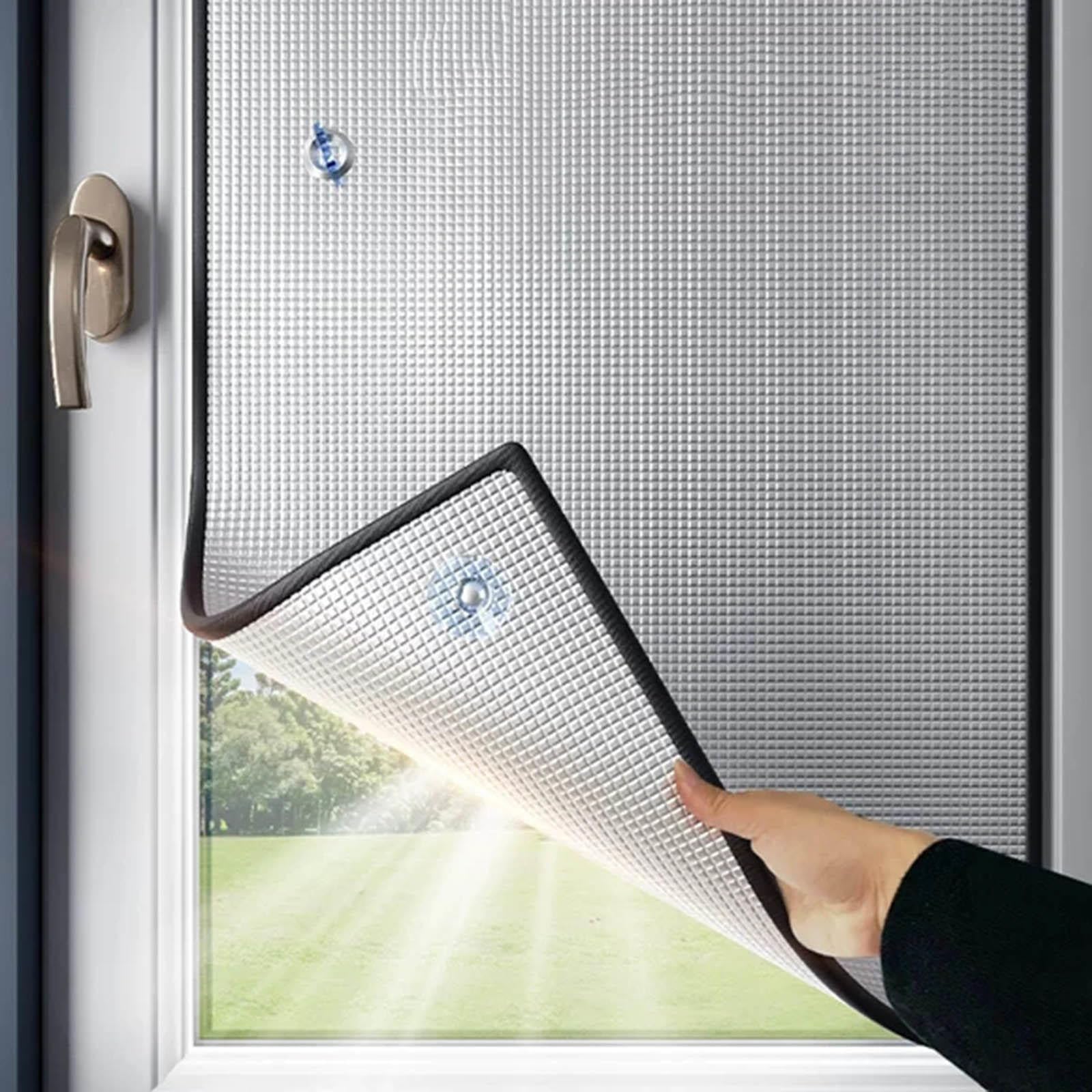 Sunroom Heat Reflective Window Film,Total Blackout Privacy Window Sticker,8mm Aluminium Foil Insulation Film,Window Tinting Film Glass Heat Control Shield With Suction Cups,W×H-40 * 100cm(16 * 39in)