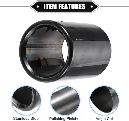 Miniatura 4 de 2 tubos de escape de automóvil compatibles con BMW 328i 325i E90 2007-2010, anticorrosión, 3.94 pulgadas de longitud, acero inoxidable, color negro