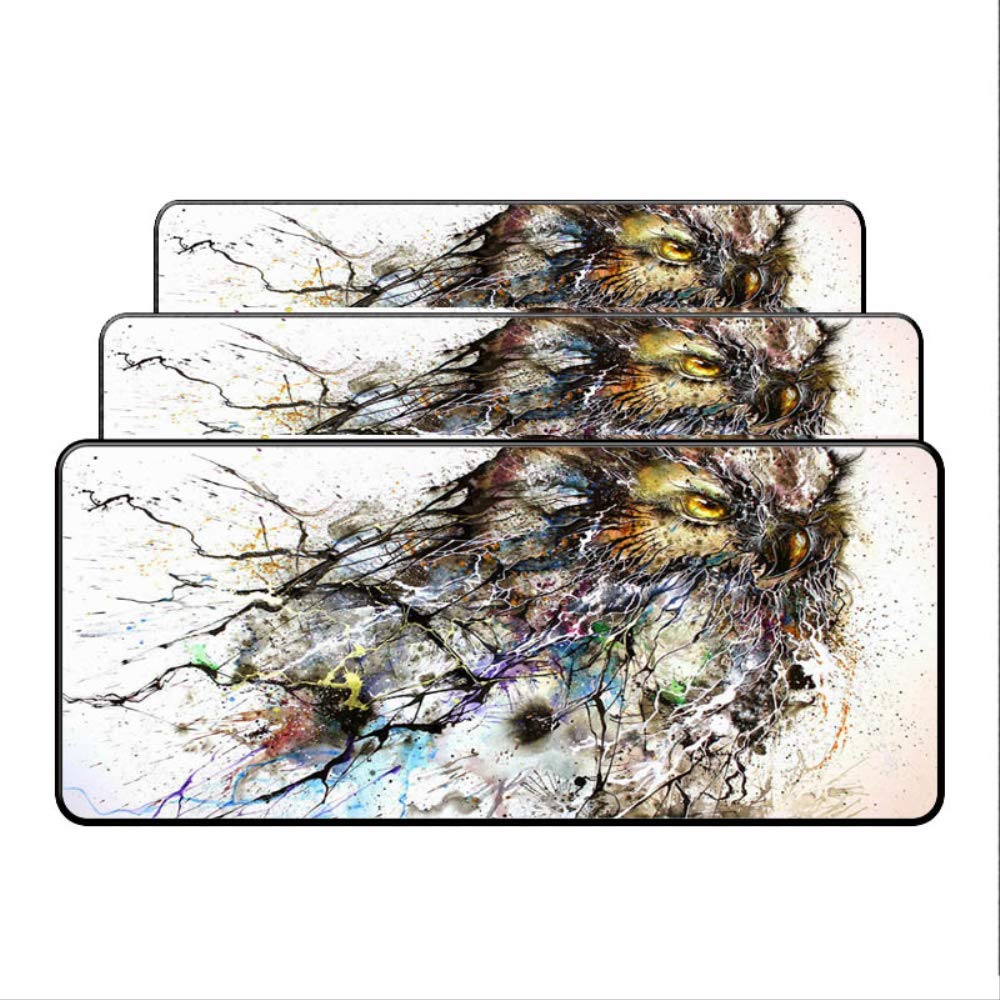Dhsbd @ Mouse Pad Cute Owl Large Mats Rubber Mat Overlock Edge Waterproof Gaming Mouse Pad Mat Xl Big Desk Office Work/Game Birthday Gift 350X600X2Mm