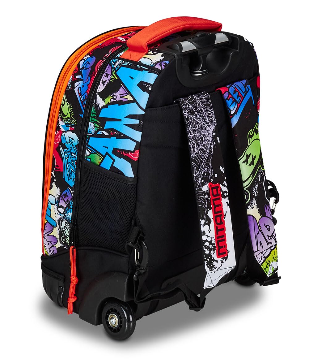 Mitama Trolley Run Scuola Spider King,Doppio Scomparto, Multicolore, Scuola Elementare e Tempo Libero, Bambino Ragazzo