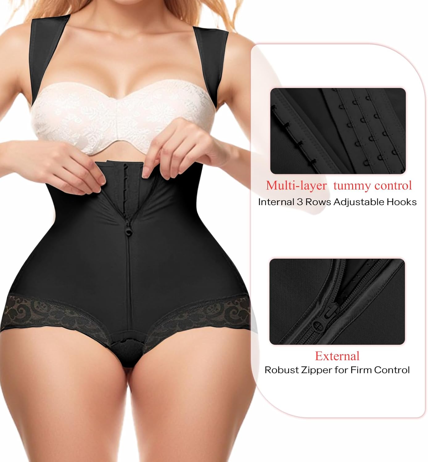 Fajas Colombianas Moldeadoras Shapewear Tummy Control Full Body Shaper Compression Shaping,Adjustable Shoulder Strap - Image 2