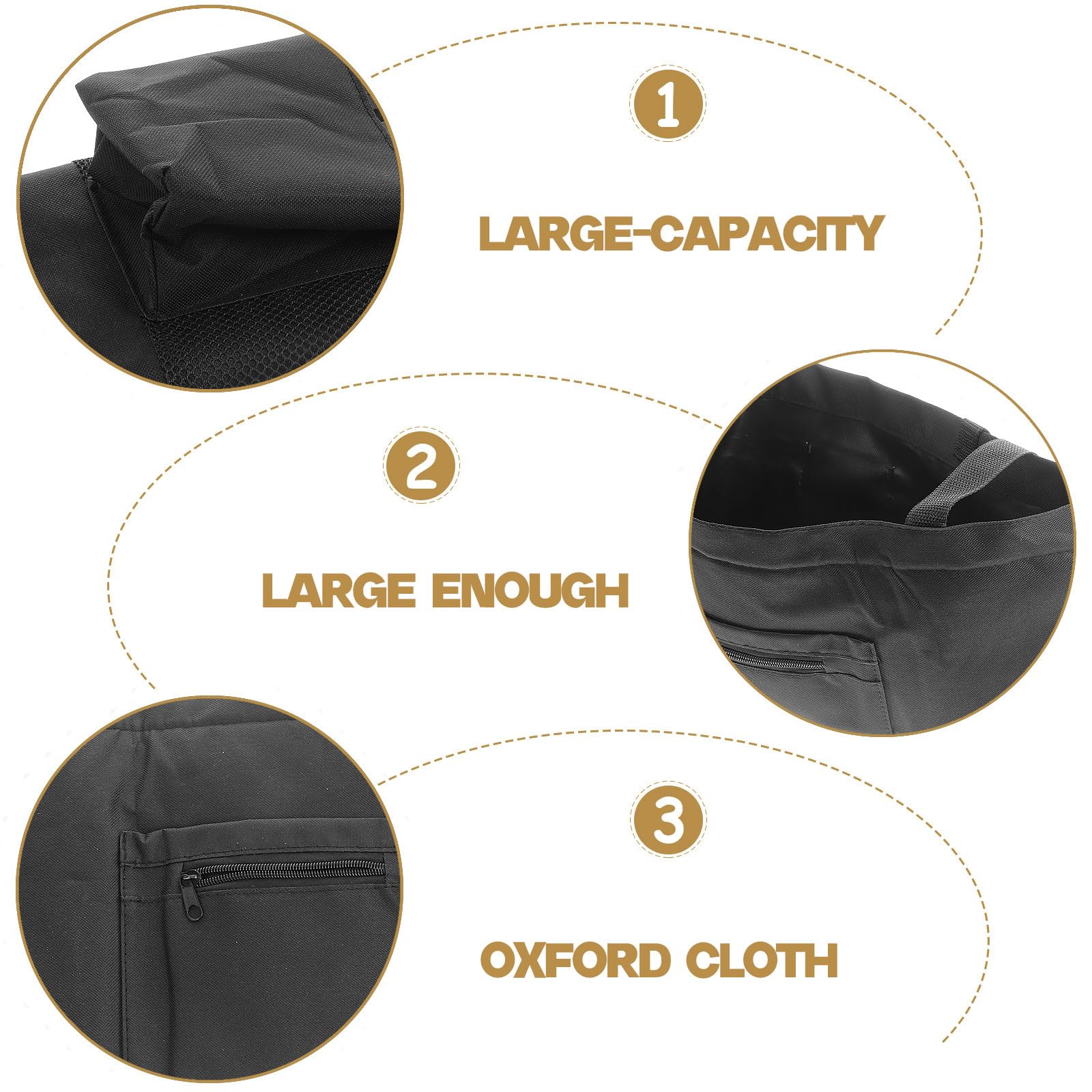Bolsa Colgante para Andador Negra de Tela Oxford Resistente, Gran Capacidad para Almacenamiento Portátil, Fácil Instalación, Adecuado para Movilidad y Uso Diario