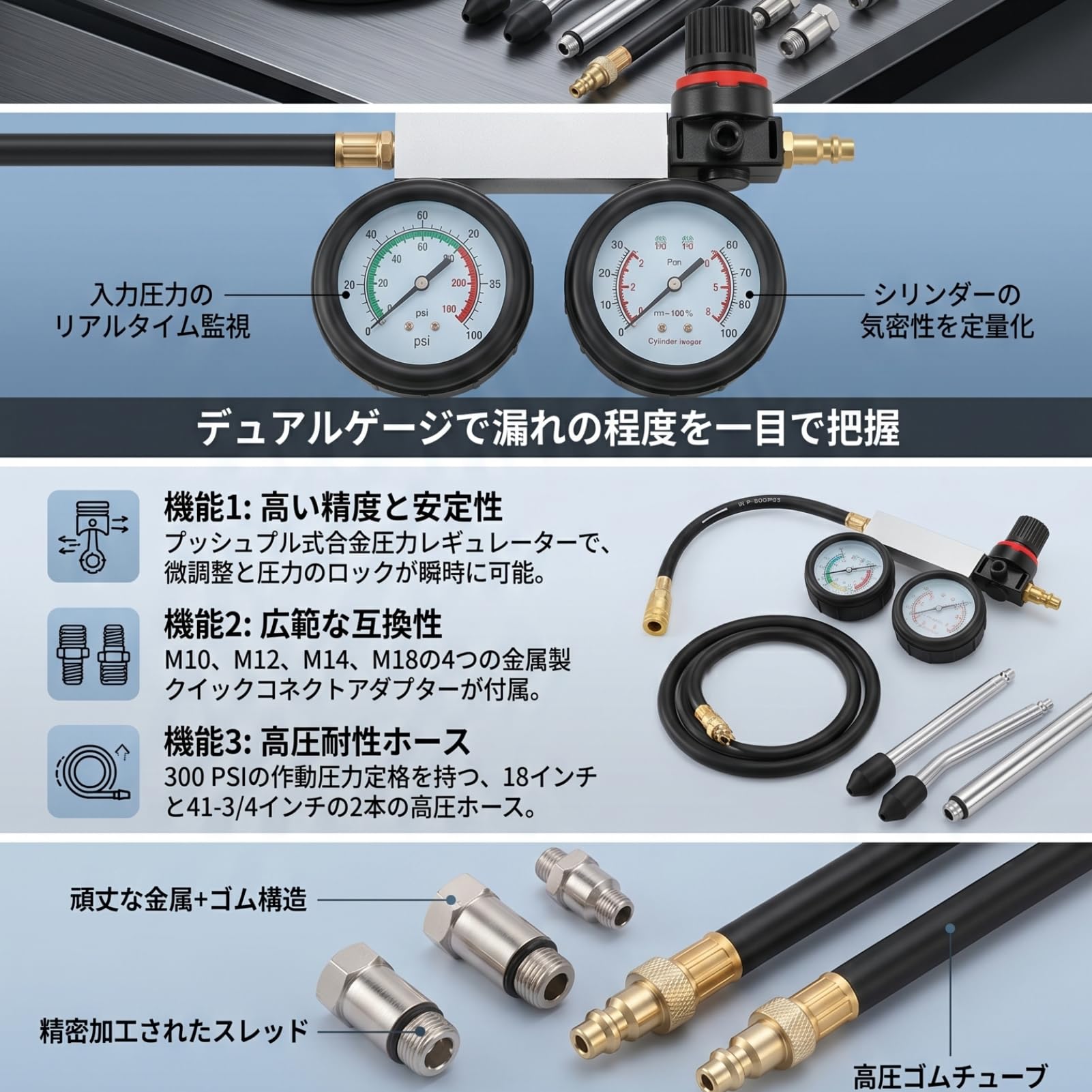 Amazon | シリンダーリークテスター シリンダーリークダウンテスター