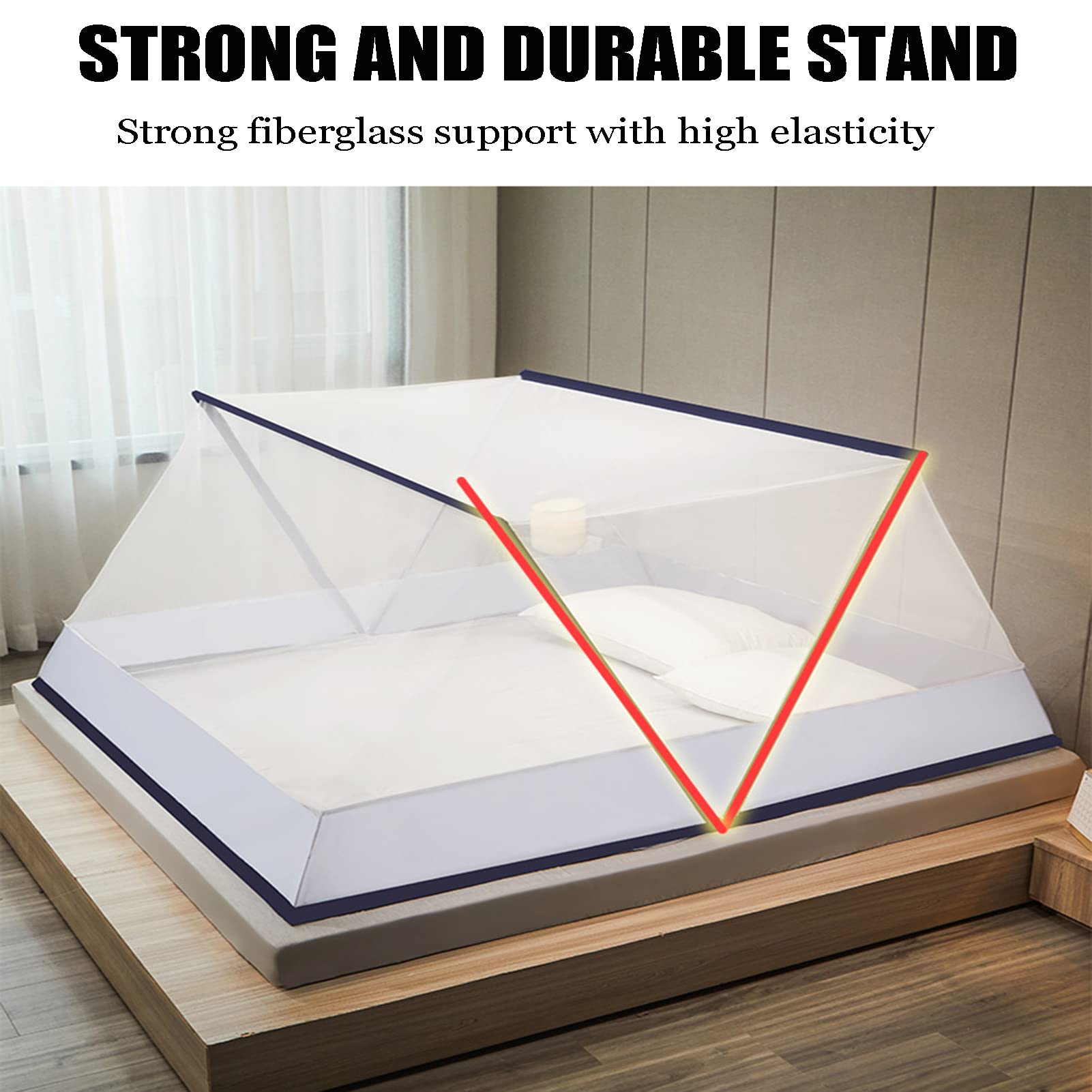 Mosquitera Plegable Ultraligera para Playa, Cama de Viaje, fácil instalación y Plegado, para Adultos, sin Fondo, para Dormir, mosquitera para Exteriores, Gris, 160 x 190 cm.