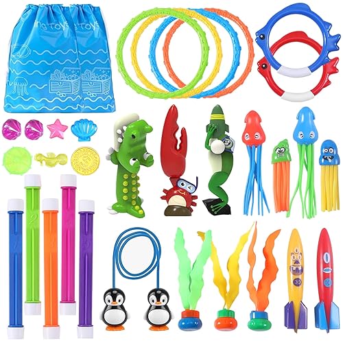 32 Packs Summer Pool Diving Swimming Essentials Water Toys for