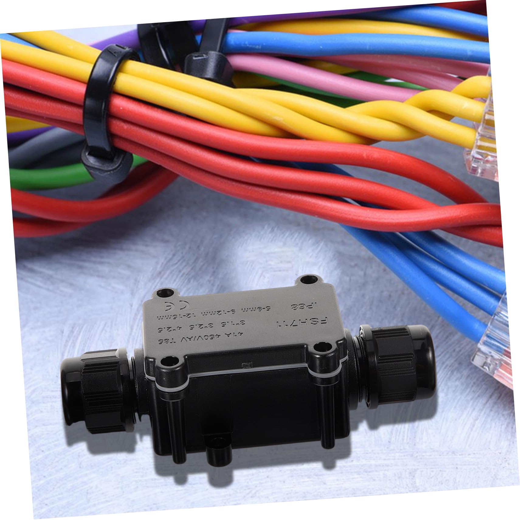 SHINEOFI Boîte De 5 Pièces Boîte de jonction étanche de plein air connexion Imperméabiliser pouvoir coffrets électriques en plastique coffret électrique en plastique PC Noir