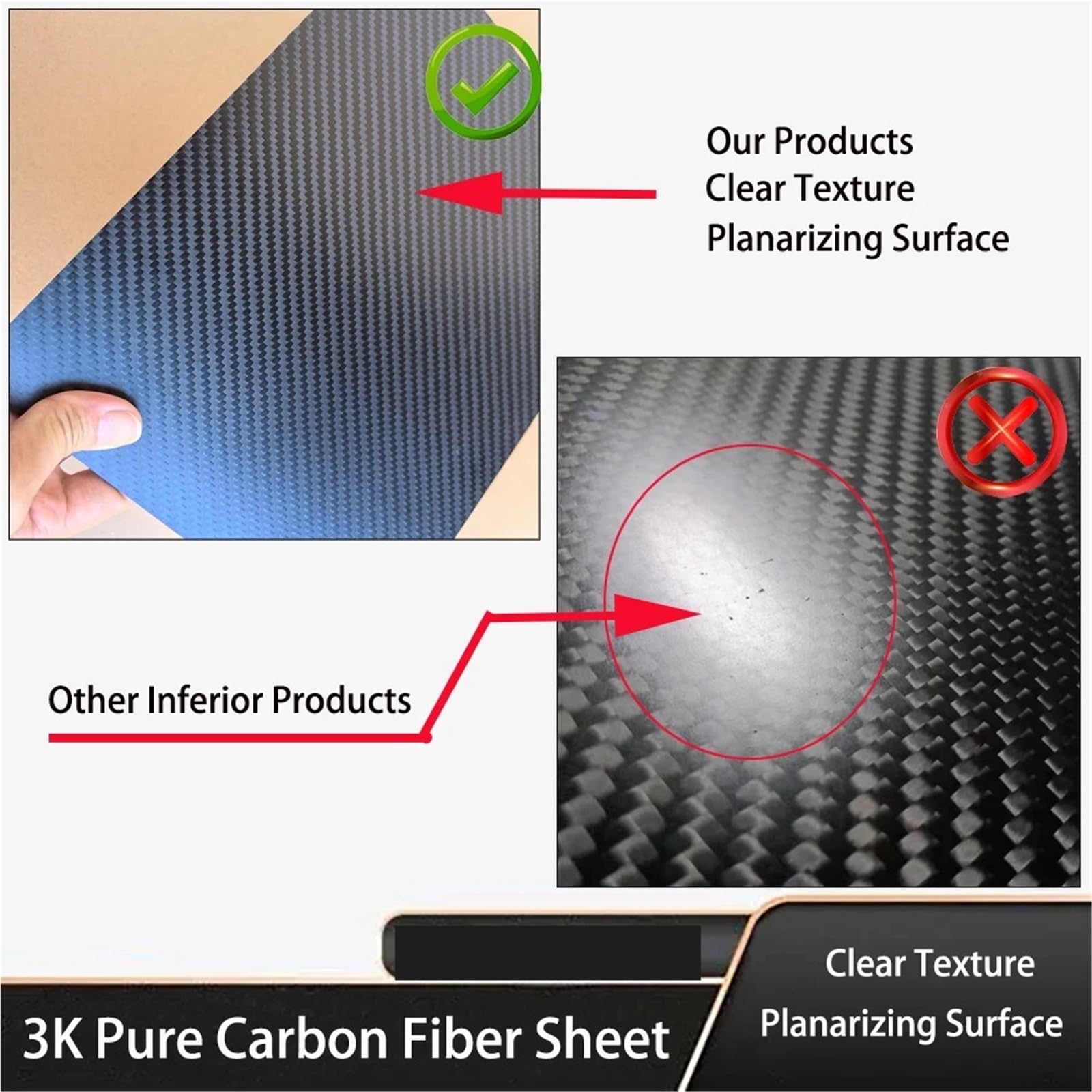 1 foglio in fibra di carbonio opaca twill 3K - 100x250 mm - Materiale leggero, resistente e adatto ai modelli (spessore 0,5 mm-5 mm)(2.5mm Twill Matte)
