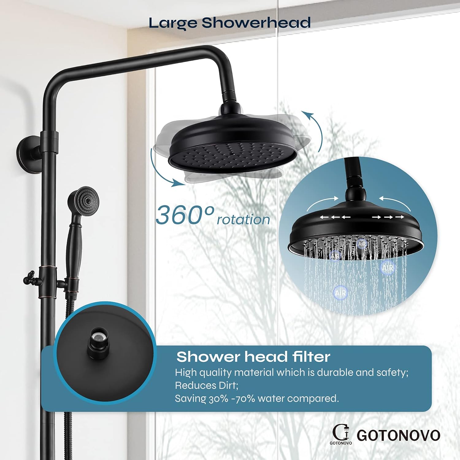 Blасk Frіdау - 80% оƒƒ Oil Rubbed Bronze Brass Shower System Shower Faucet Set 8 Inch Round Rainfall Shower Head 360 rotable with Hand Sprayer Wall Mount Single Handle Exсluѕіvе Dіѕсоunt 🔥 Oil Rubbed Bronze Brass Shower System Shower Faucet Set 8 Inch Round Rainfall Shower Head 360 rotable with Hand Sprayer Wall Mount Single Handle