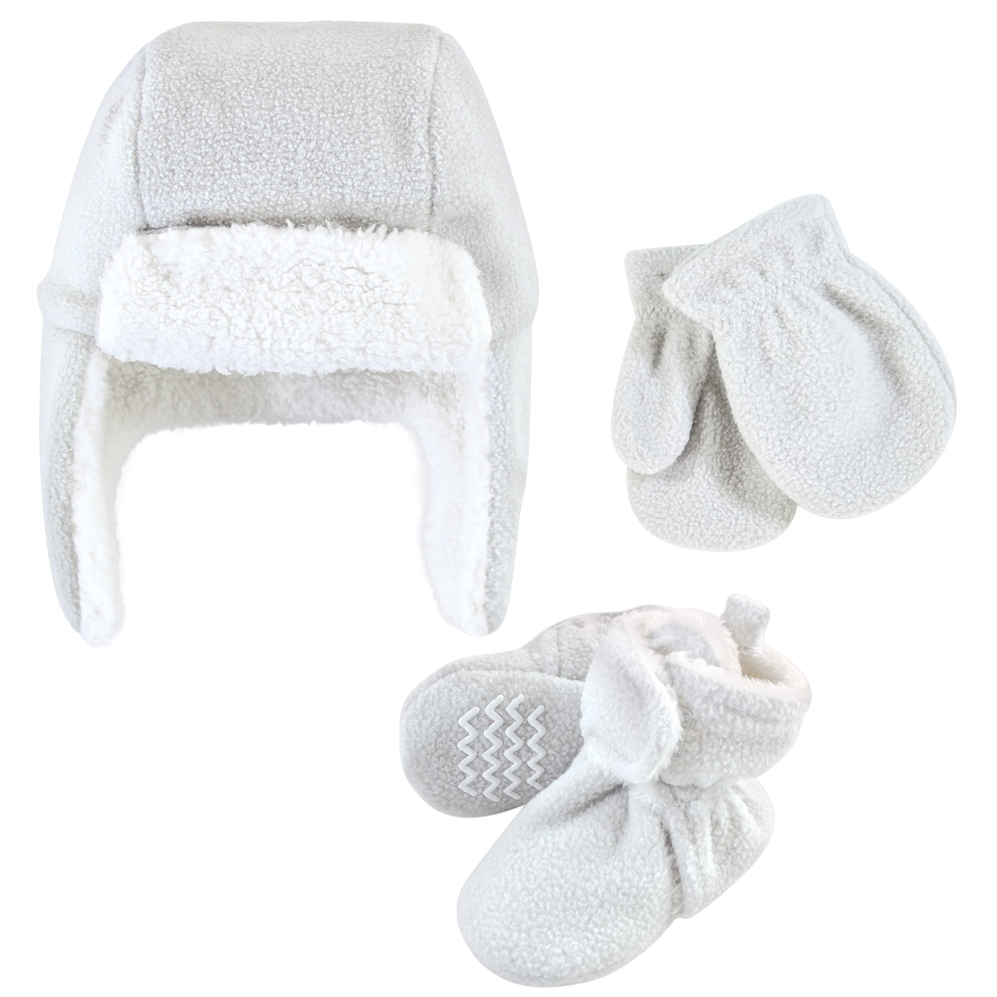 Hudson Baby Unisex czapka chwytakowa dla dzieci, zestaw rękawic i butów, jasnoszary, 12-18 miesięcy