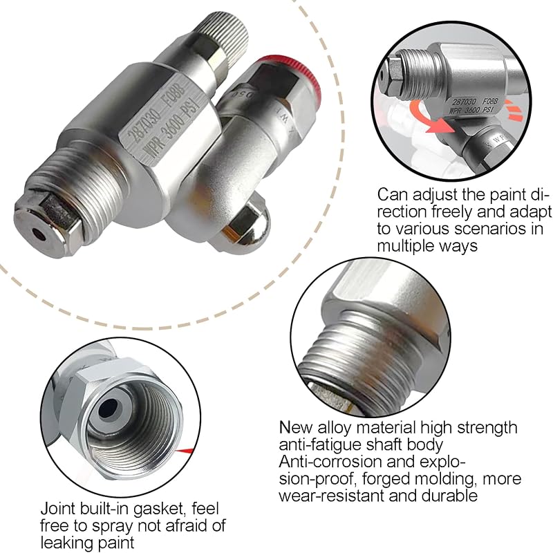 divinge 287030 CleanShot Elzárószelep - Airless Festékszóró Adapter 3600 PSI Nyomásig, 180° Forgó Csatlakozóval, Graco Kompatibilis Festéksz