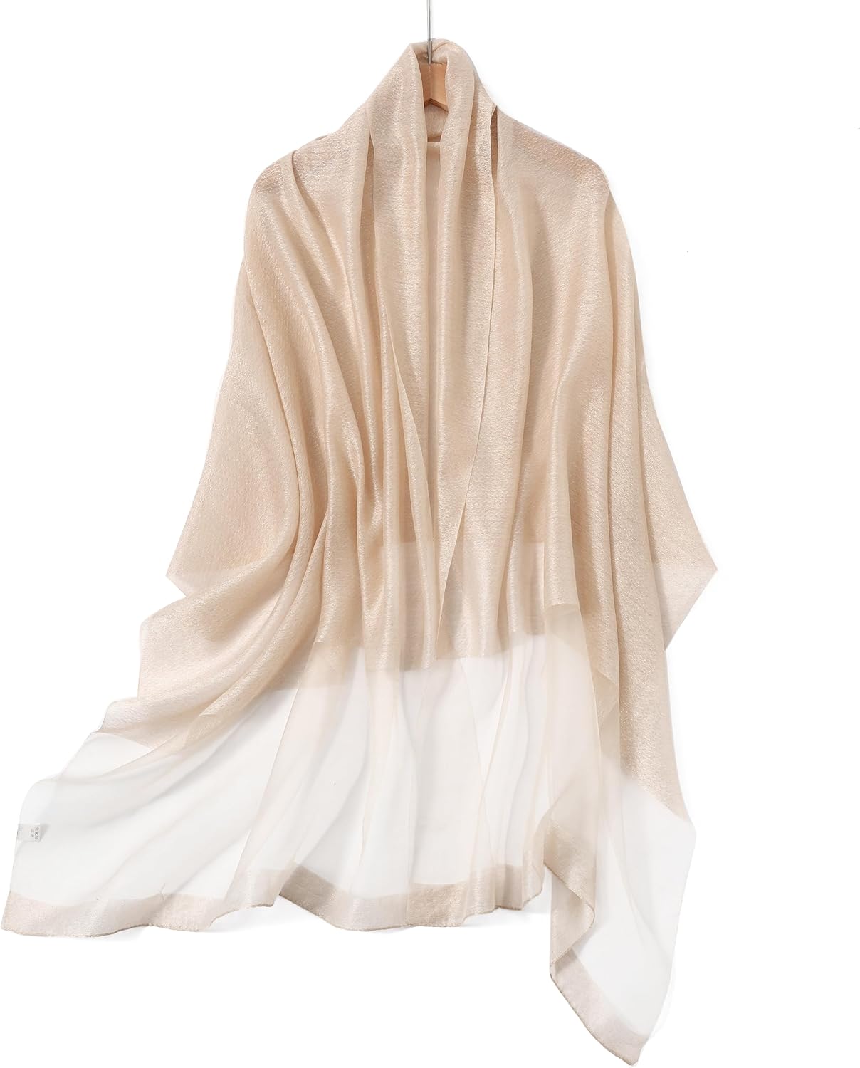 STARWHISPER Women's Gold Trim Silk Scarf Shawl Wrap - Elegant Accessory for Evening Dress - Gift Packaged