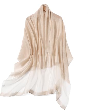 STARWHISPER Womens Gold Trim Silk Scarf Shawl Wrap - Elegant Accessory for Evening Dress - Gift Packaged