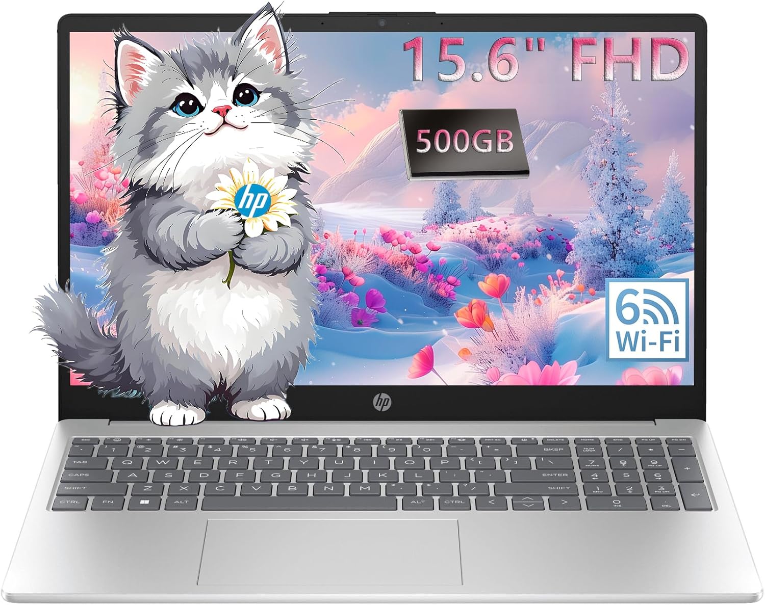 HP Essential Laptop for Home and Student with Office 365, 2026 Edition, 8GB RAM - 256GB SSD - Intel Processor - FHD Display, 500GB External HDD, Numeric Keypad, Copilot AI, Windows 11 Home