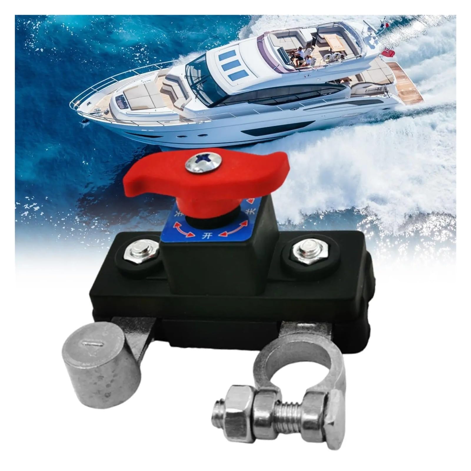Commande de coupure de batterie de voiture 12/24 V, isolateur de commutateur à déconnexion rapide robuste avec borne automobile pour camion, camping-car, bateau (plaqué cuivre)