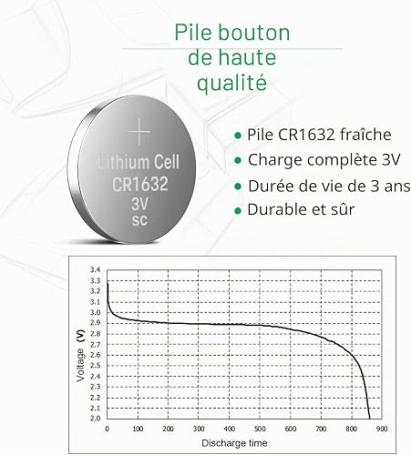 LiCB CR1632 Batteria Bottone al litio 3V, confezione da 10 - 3