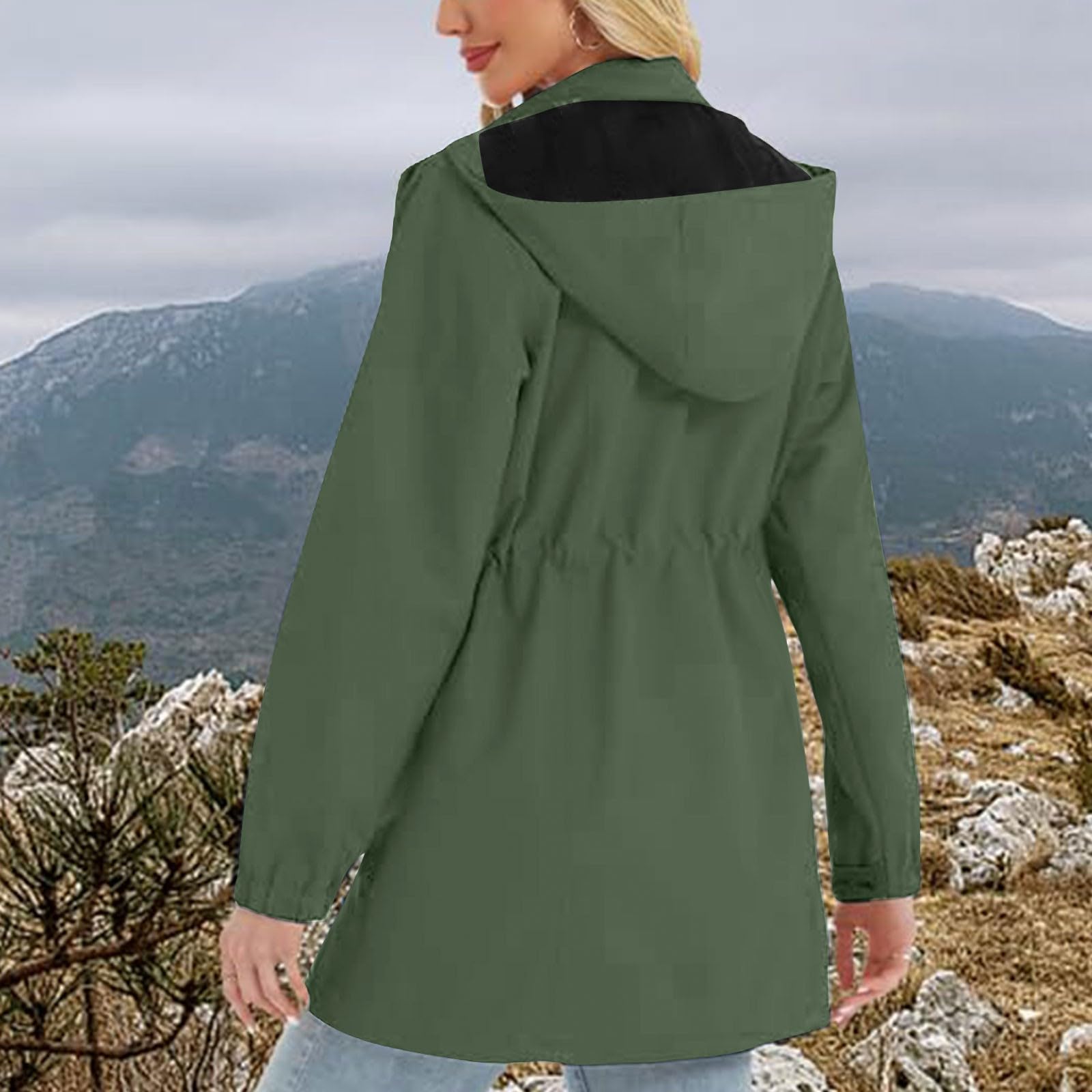 Chaqueta Impermeable Transpirable Para Mujer, Softshell, Liso, Plegable, Con Capucha, Cortavientos, Senderismo, Primavera Y Otoño. Mujer Cortavientos Softshell Capelina Waterproof Jacket