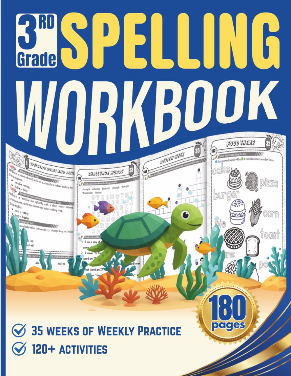 3rd Grade Spelling Workbook: 35 Weeks of Weekly Practice, Sight Words, Phonics, and Other Activities for Kids Ages 8–9 Grade 3: Build Vocabulary, ... Reading Fluency at Home or in the Classroom
