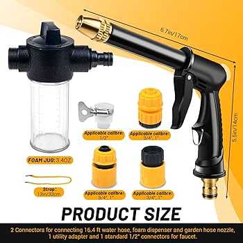 Copper Metal Handle Car Wash Water Gun Gardening Watering Water Gun High Pressure Water Gun Connector