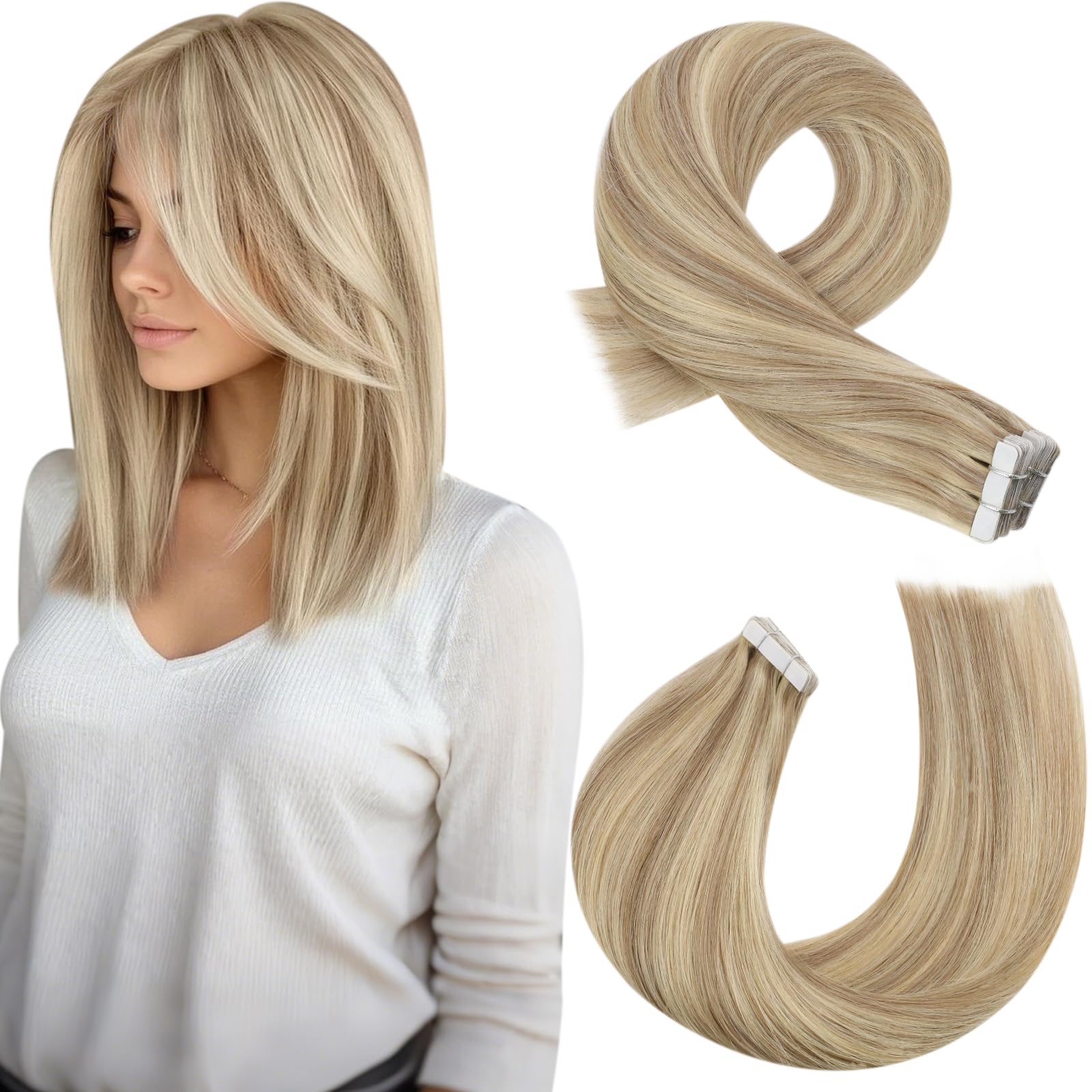 Moresoo Tape Hair Extensions Real Human Hair 18 Inch Jet Black Human Hair Extensions Tape in Black Remy Hair Straight Silky Soft for Women Natural Looking 20pcs/50g #1 — view 75