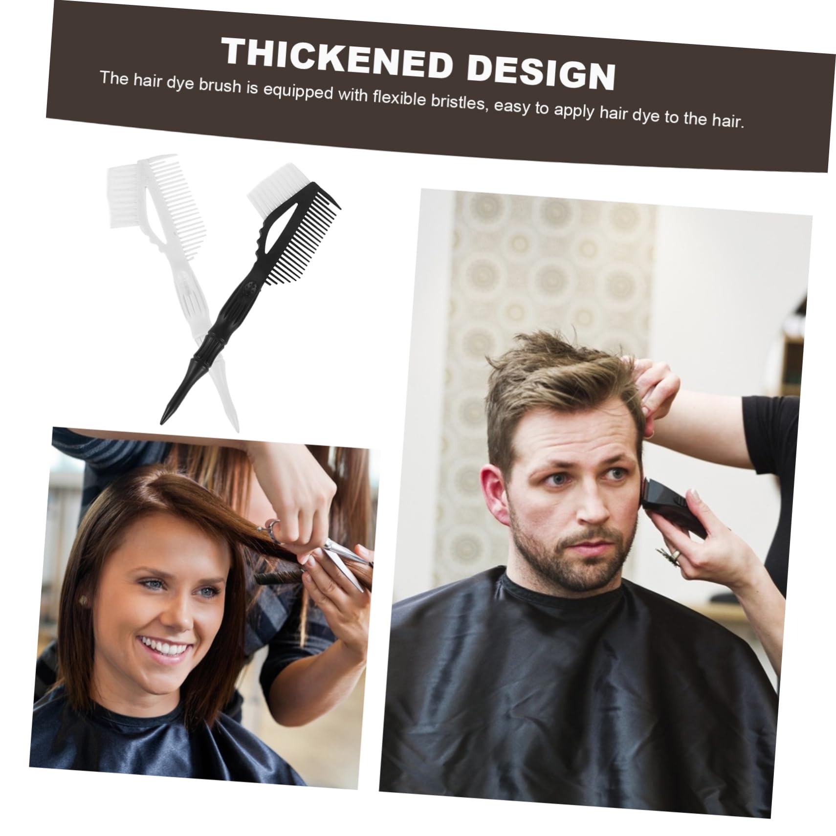 Didiseaon Hair Dyeing Brush Set 2pcs Soft Bristle Hair Coloring Tools for Professional Salon Diy Ergonomic Handle