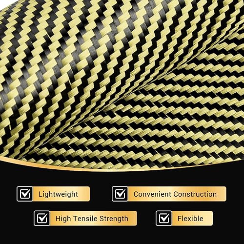 Miniatura 22 de BARTOO Rollo de tela de fibra de carbono de 4.9 pies x 12 pulgadas, 2 x 2 tejido de sarga de 3 k/7.76 oz, hoja de fibra de carbono de alta Azul