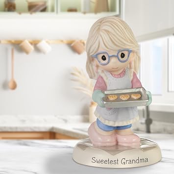 Precious Moments Grandma Figurine | Sweetest Grandma Bisque Porcelain Figurine Hand-Painted