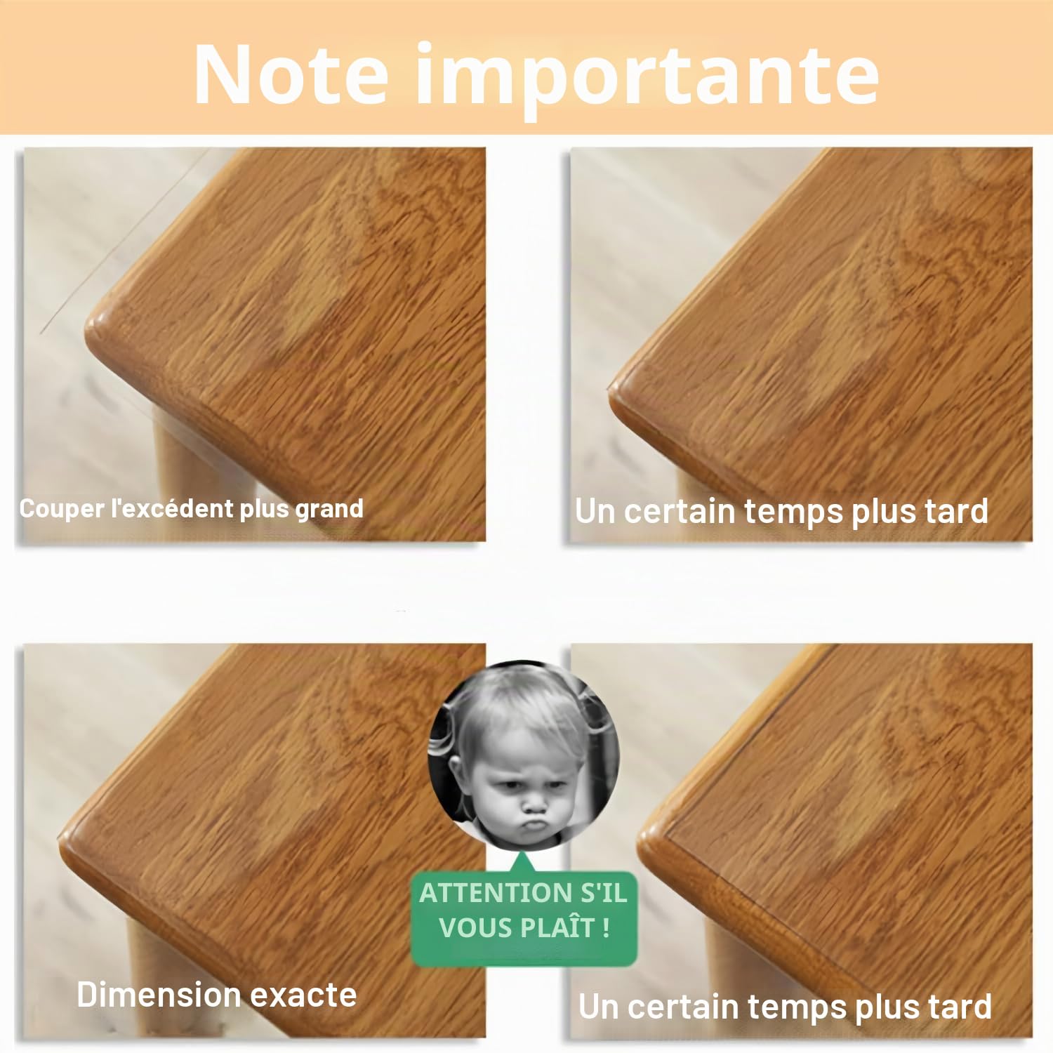 Nappe de table en PVC transparent,200x100 cm,2 mm d'épaisseur,Protection de table en plastique transparent,Imperméable et résistante à l'huile,Pour la cuisine, la salle à manger, le bureau