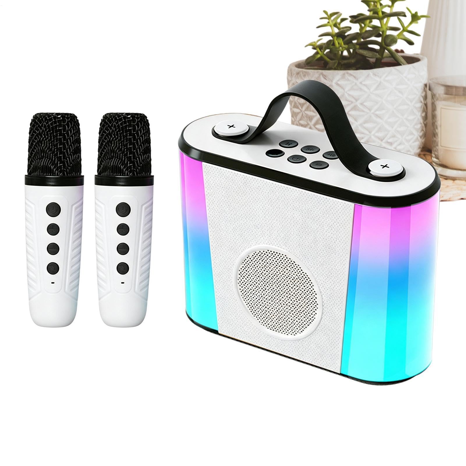 Máquina De Karaoke para Niños con 2 Micrófonos Inalámbricos Y Altavoz
