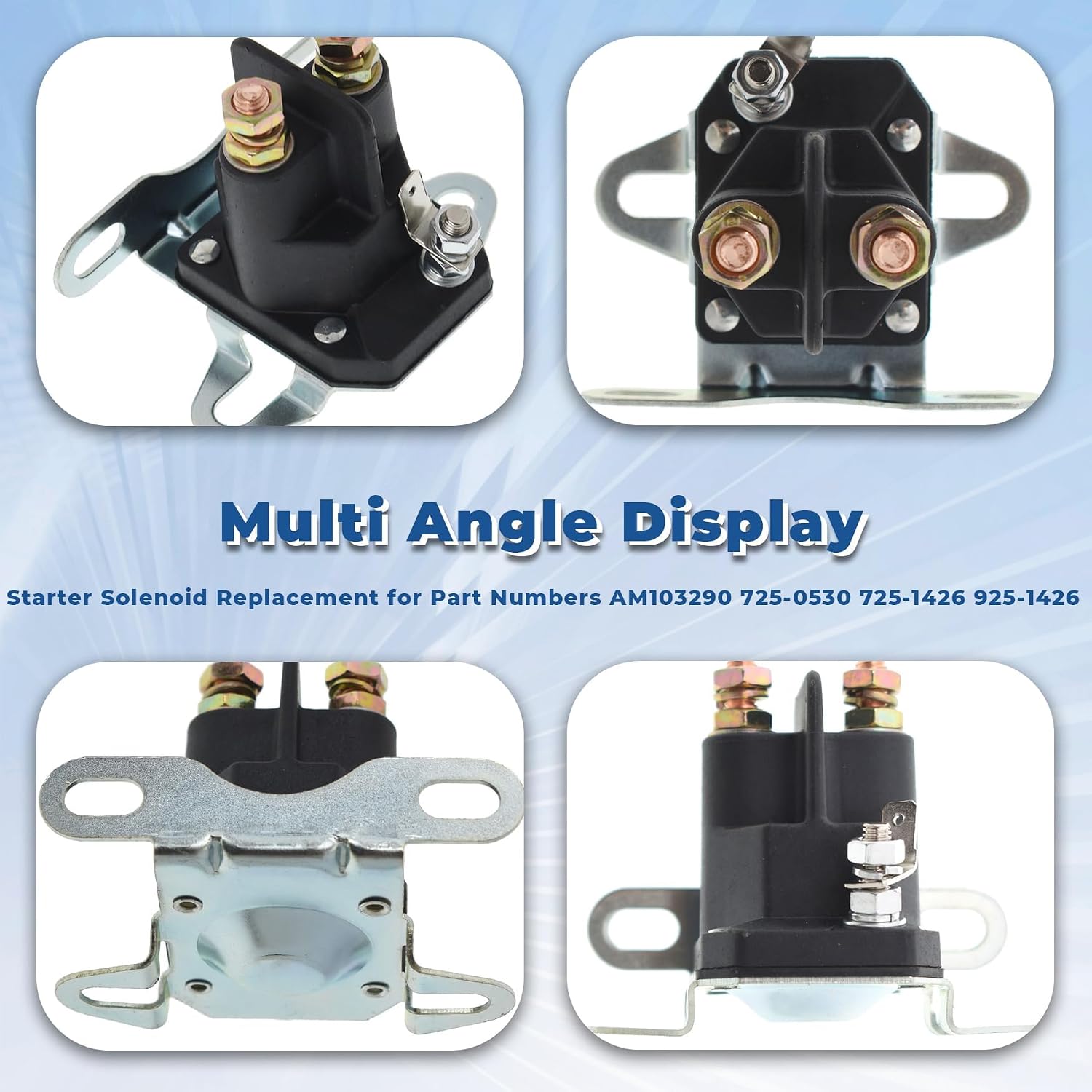 WFLNHB Starter Solenoid Universal 3 Terminal 12V Replacement for John Deere AM103290 MTD 725-0530 725-1426 925-1426