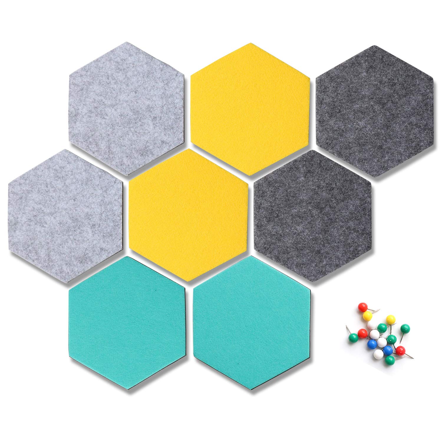 Yoillione Hexagon Felt Board Tiles Felt Memo Board, Bulletin Board Self