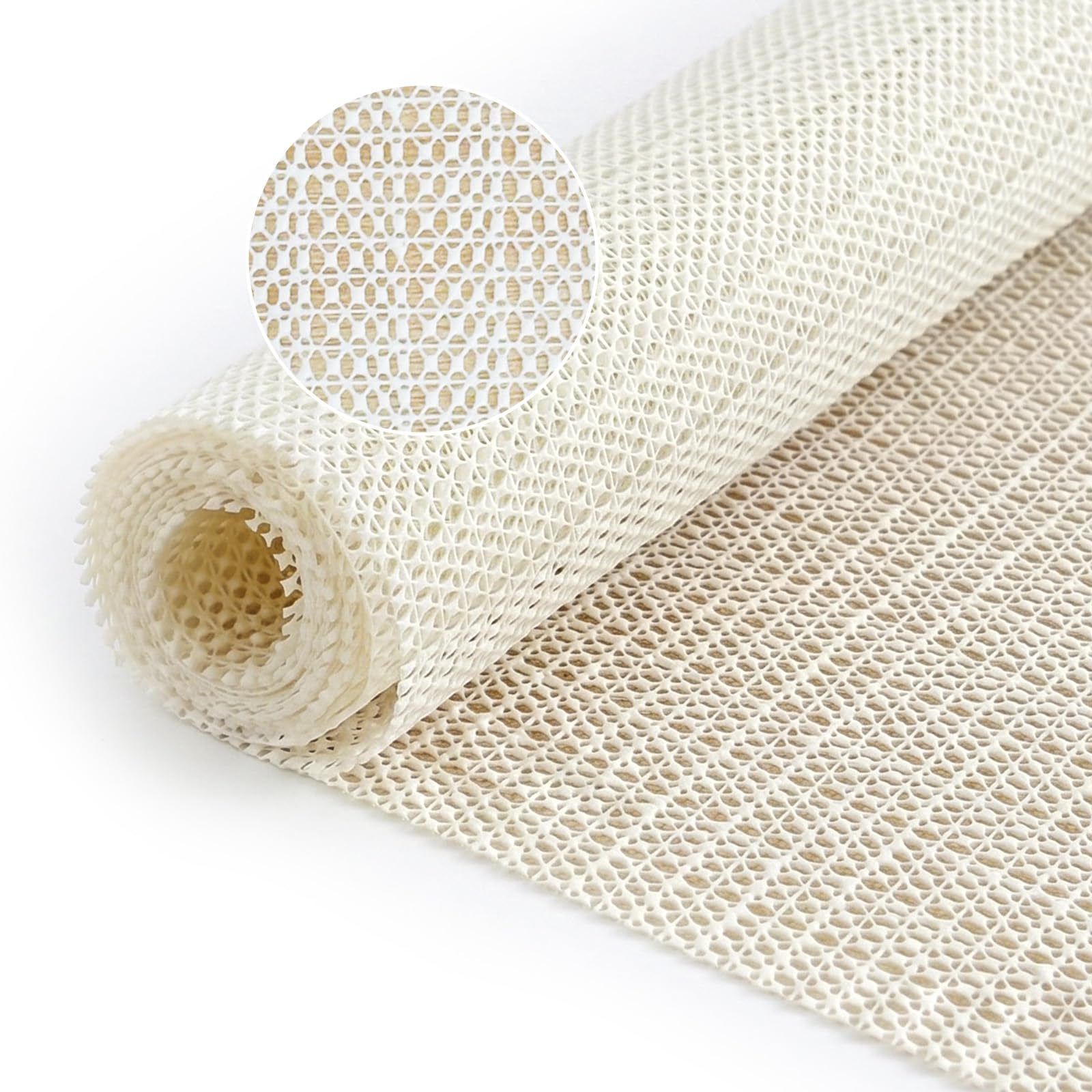 OSIITOSU Anti Slip Rug Underlay, 120 x 180cm Large Non Slip Rug Underlay Multipurpose Non Slip White Grip Mat PVC mat large Cuttable Anti Slip Mat for Home, Office, Car, Rug, Shelves, Pallet, Drawer