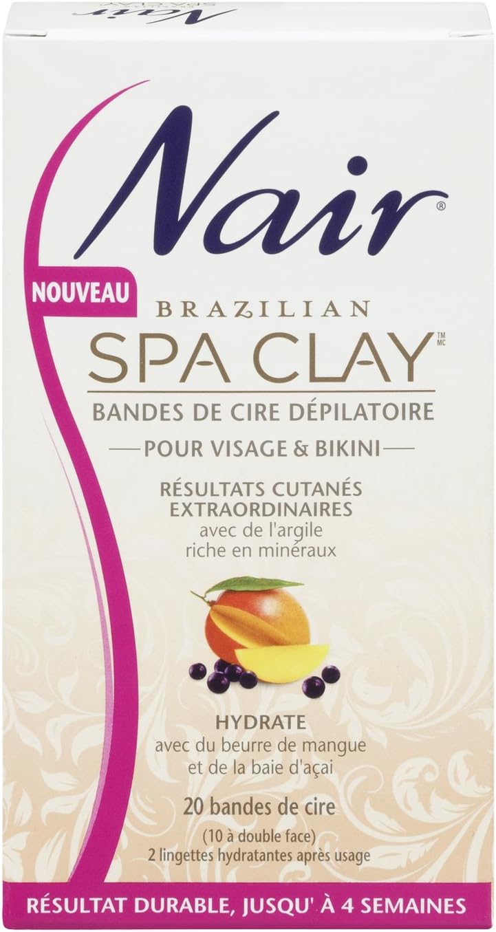 Nair Brazilian Spa Clay Face and Bikini Wax Strips Amazon.ca Beauty
