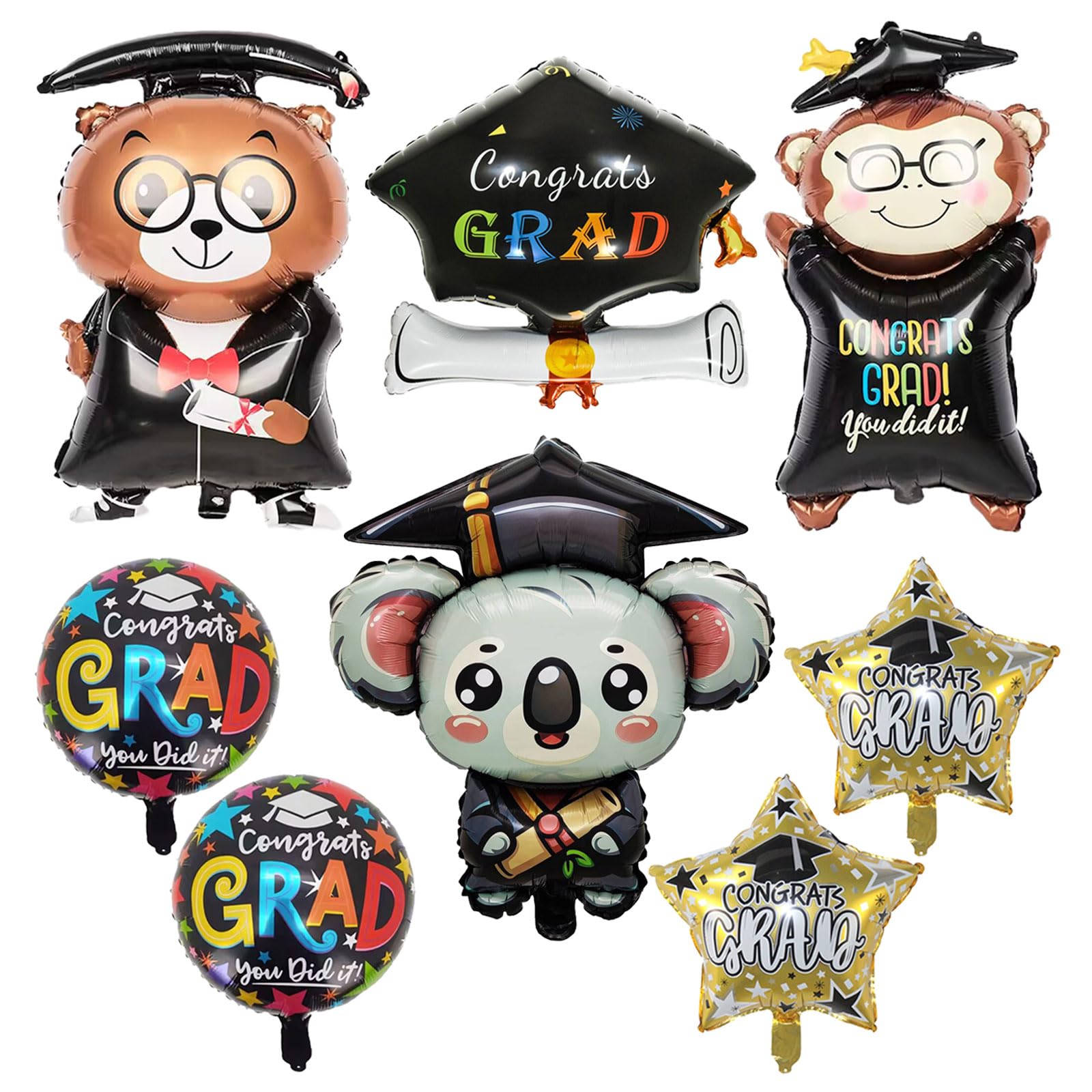 Snapklik.com : 8 Pcs Graduation Balloons Class Of 2025 Congrats Grad ...