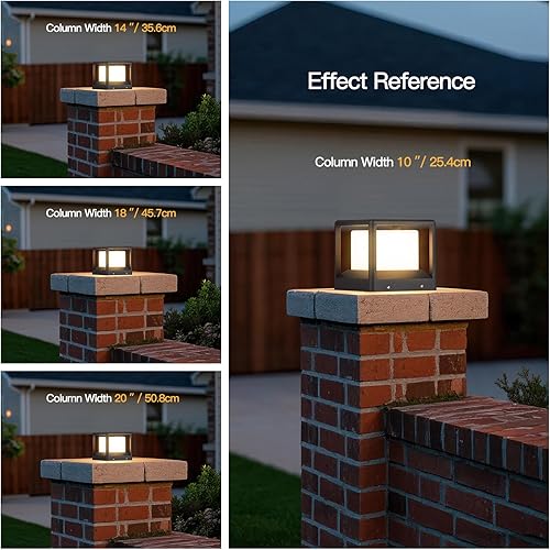 Miniatura 6 de Luces de poste para exteriores de 7.1 pulgadas, luces de pilar con cable duro, AC100-240 V, luz de columna moderna, lámpara de cubierta de valla,