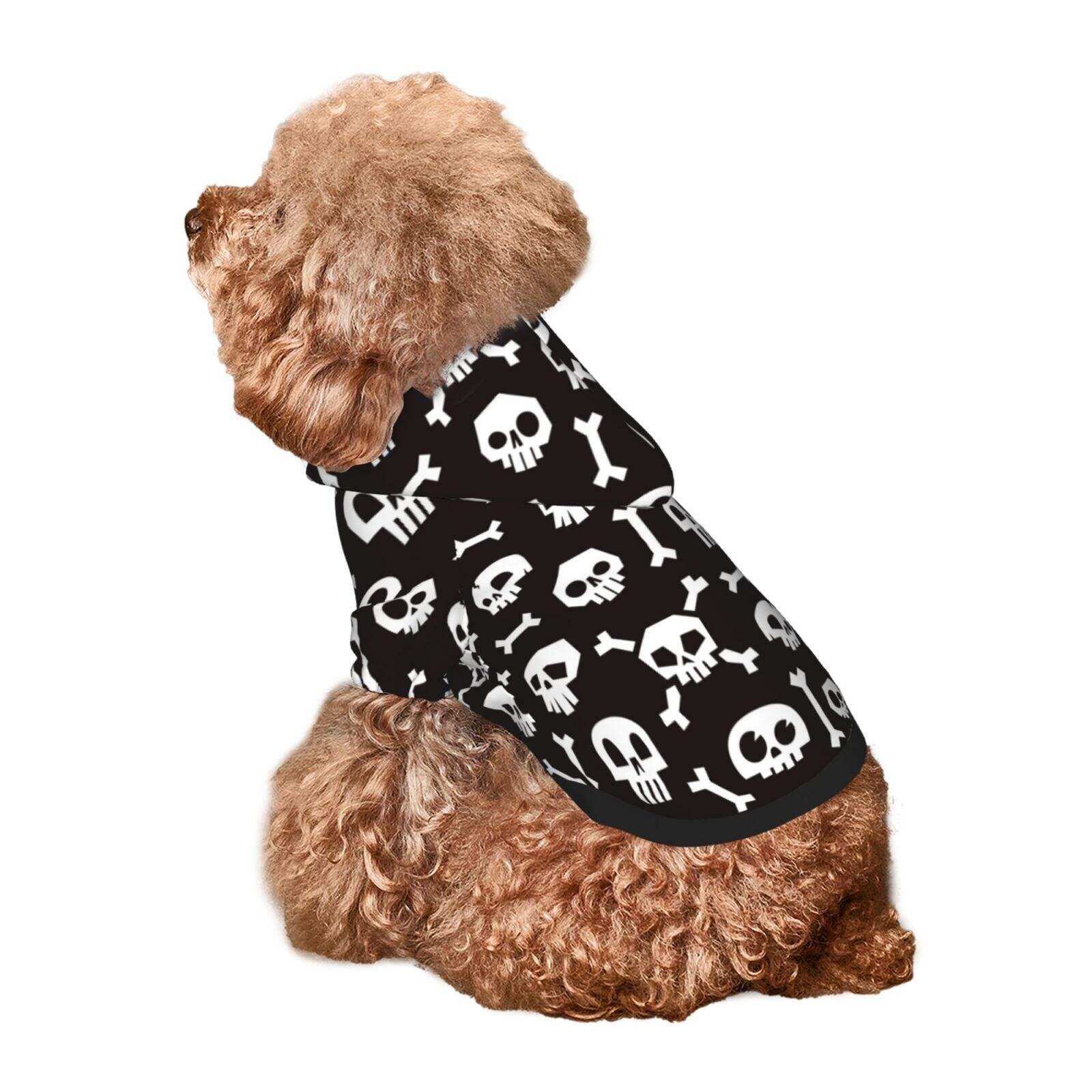 Skull Dog Hoodie Pet Clothes for Small Dog Cat Soft Funny Scary Pet Apparel Halloween Supplies, HO2, Medium - Image 3