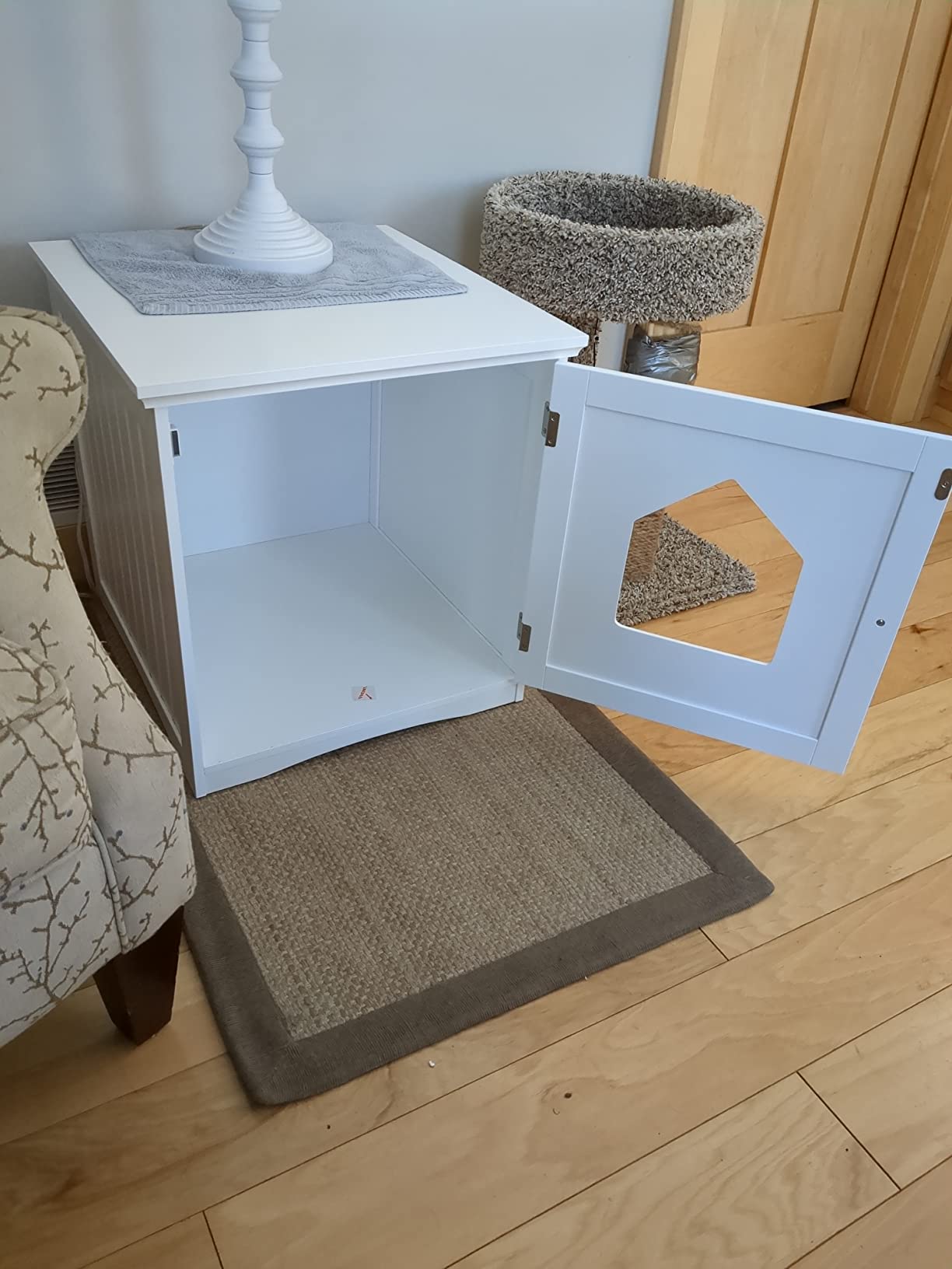 11/mo Finance TRIXIE Litter Box Enclosure, Indoor Cat Home, Pet Crate, Gray Buy Now, Pay Later