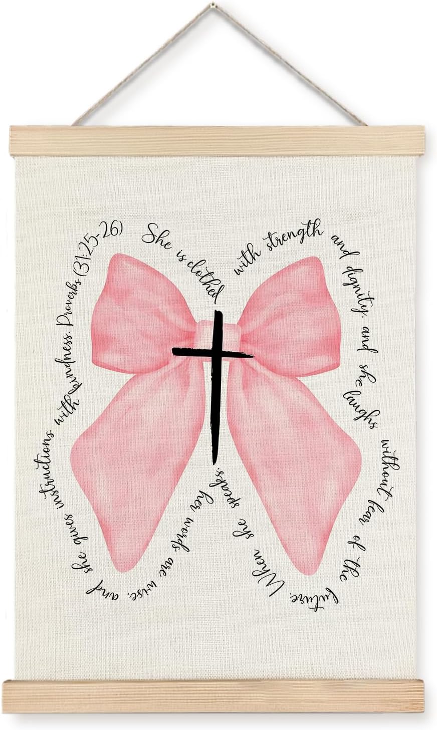 Supwhd Pink Bow Coquette Wall Decor, Pink Christian Bible