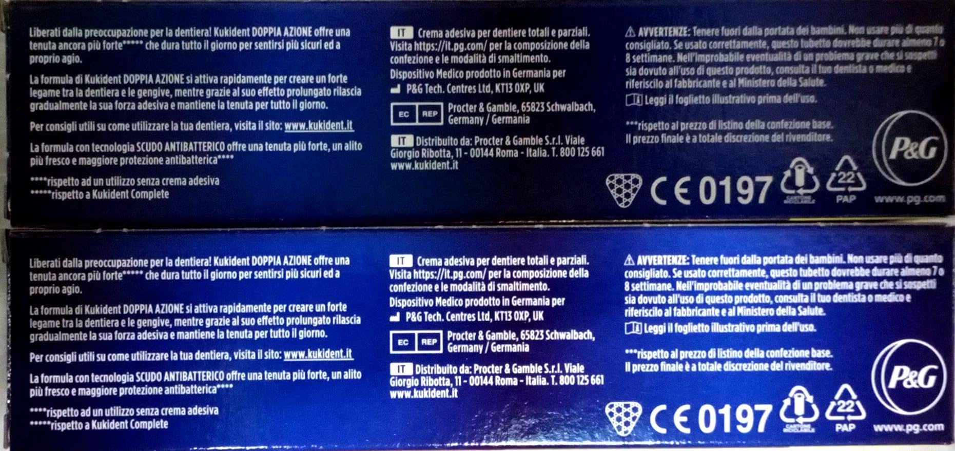 Kukident - Kukident Plus Doppia Azione Crema Adesiva Confezione Doppia per Dentiere 2x65g - 984360331